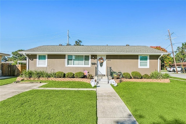 view of front of home with a front yard