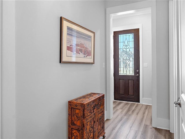 foyer featuring light hardwood / wood-style floors