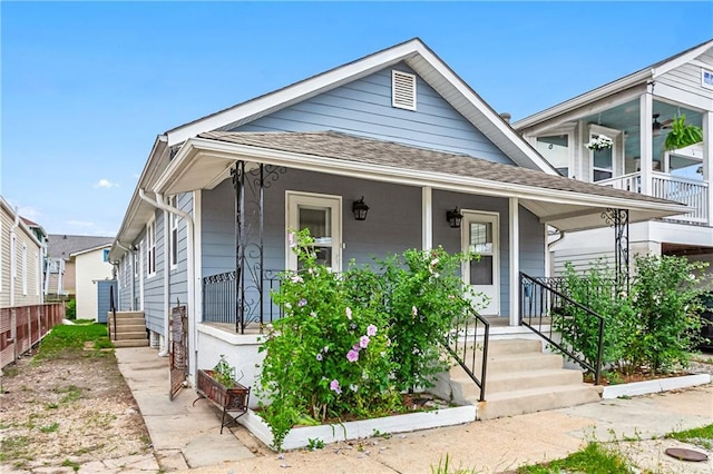 bungalow featuring a porch