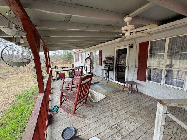 deck with ceiling fan