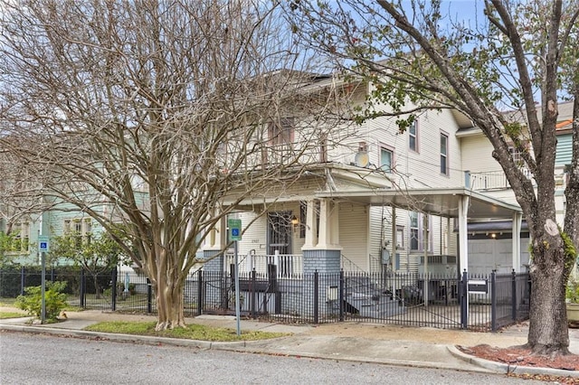 view of front of house with a garage