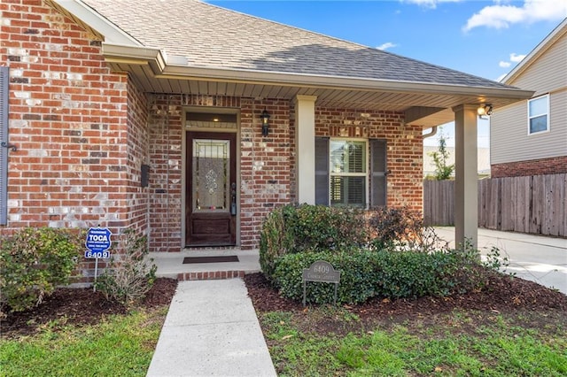 property entrance with a porch