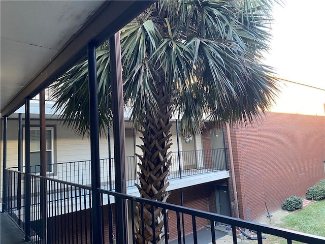 view of home's exterior featuring a balcony