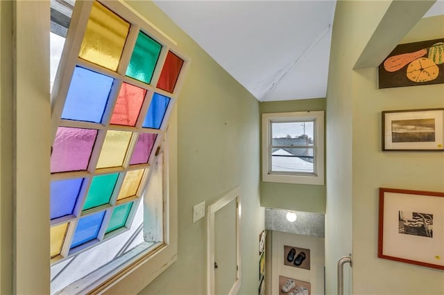 interior space featuring vaulted ceiling