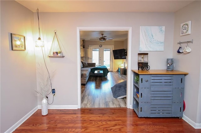 hallway featuring hardwood / wood-style floors