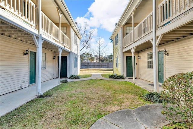 view of yard with fence