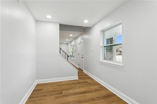 hall featuring hardwood / wood-style flooring