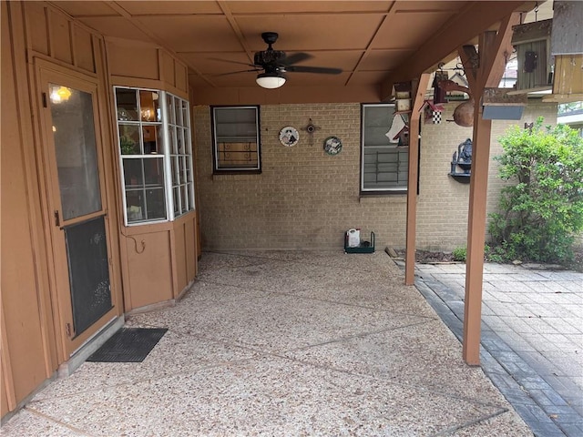 view of patio with ceiling fan