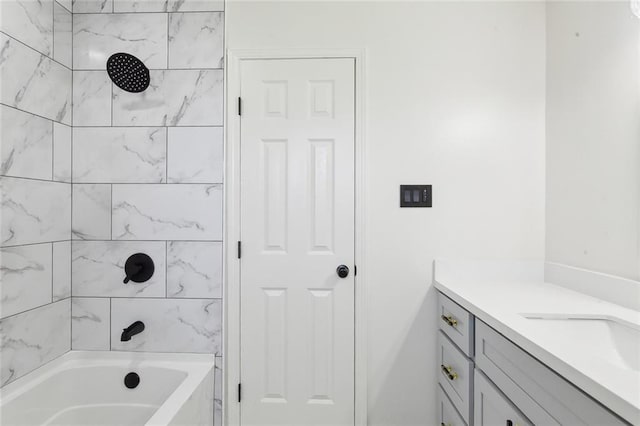 bathroom with shower / bath combination and vanity