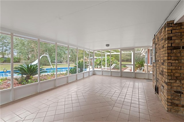 view of unfurnished sunroom