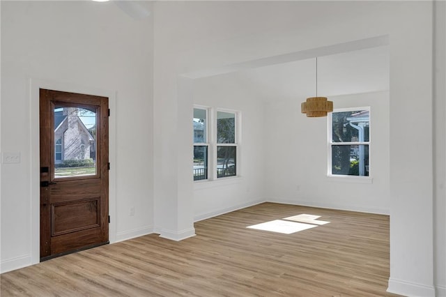 entrance foyer with light wood-type flooring