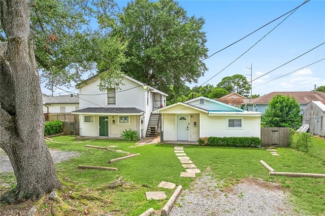 view of front property with a front yard