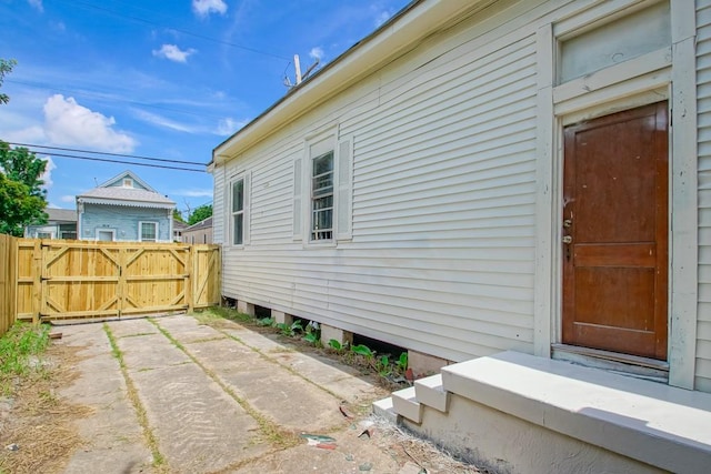 view of home's exterior with a patio