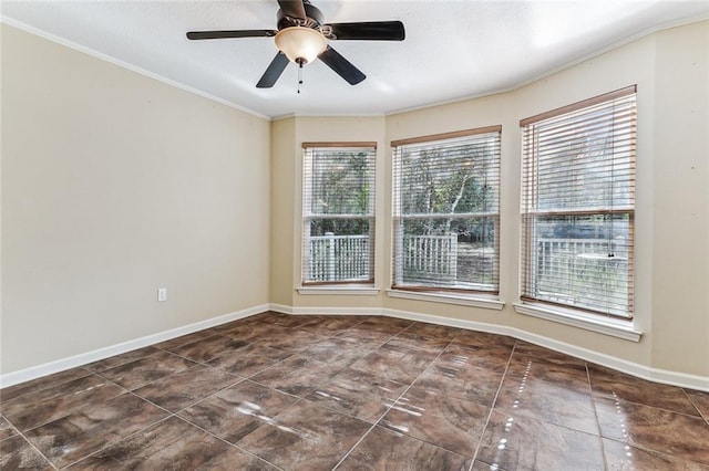 109 Lefleur Dr, Slidell, LA 70460 - spare room with crown molding and ceiling fan