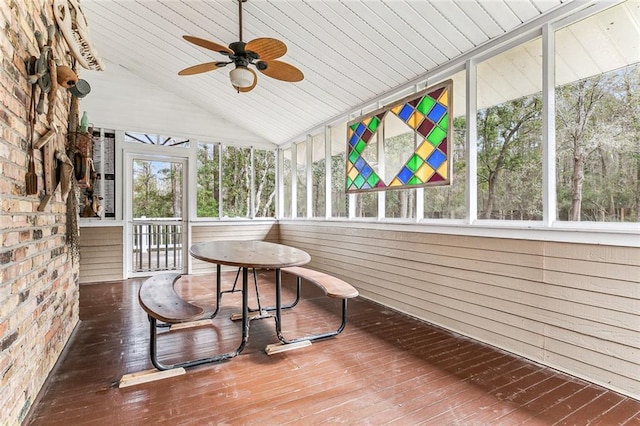 109 Lefleur Dr, Slidell, LA 70460 - sunroom featuring vaulted ceiling, ceiling fan, and healthy amount of natural light