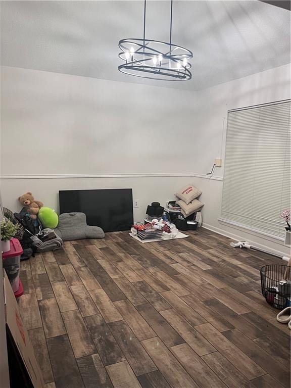 dining room with dark hardwood / wood-style flooring