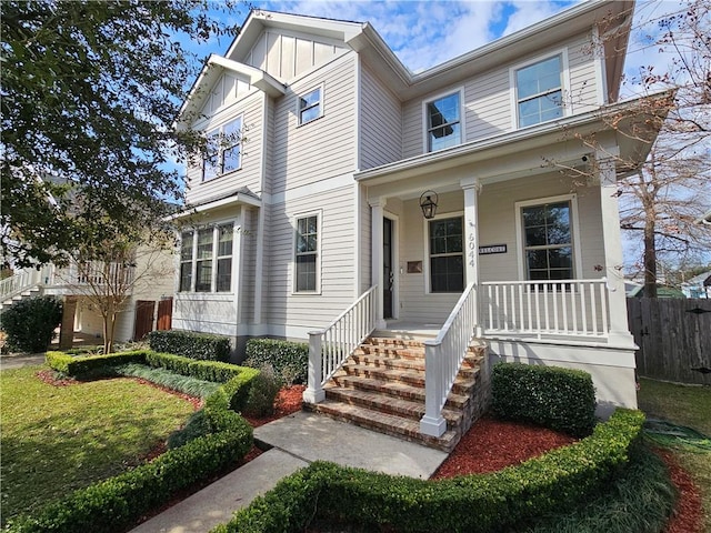 view of front of house with covered porch