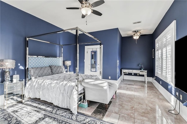 bedroom with ceiling fan