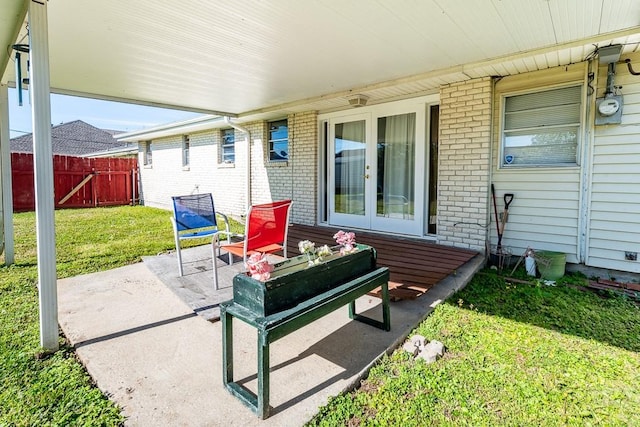 view of patio with french doors