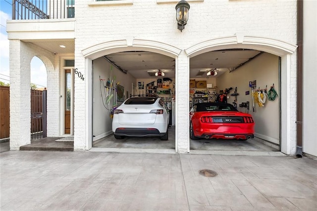 view of garage