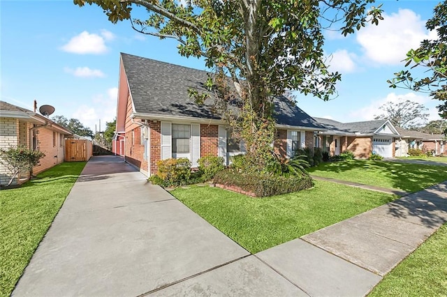 view of front of house featuring a front lawn