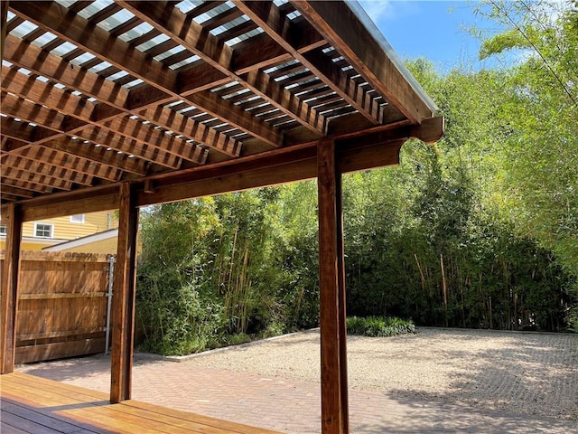 deck with a pergola