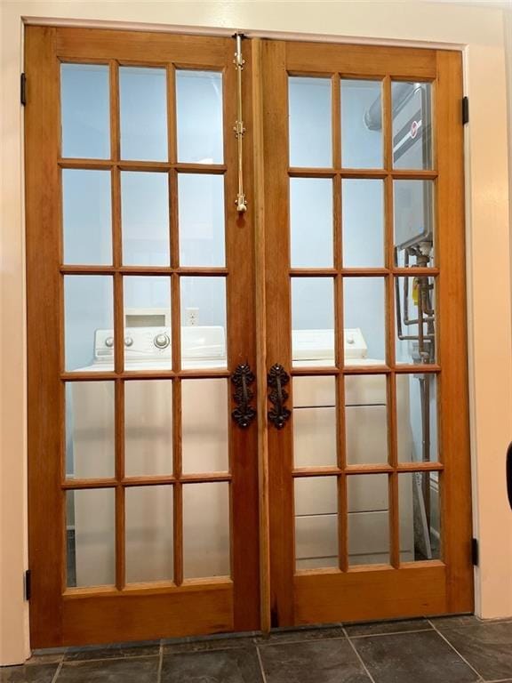 doorway featuring french doors