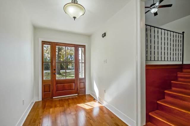 entryway with light wood-type flooring