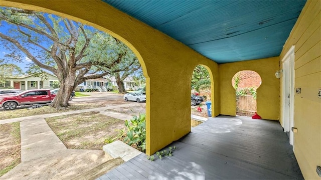 view of patio with a residential view