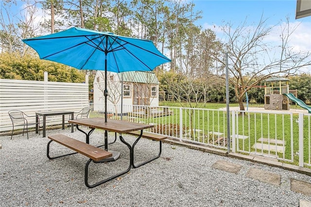 view of patio / terrace with a playground