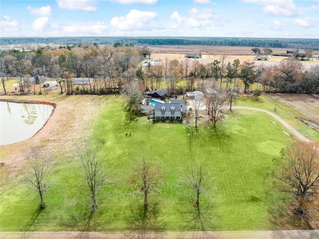 aerial view with a rural view