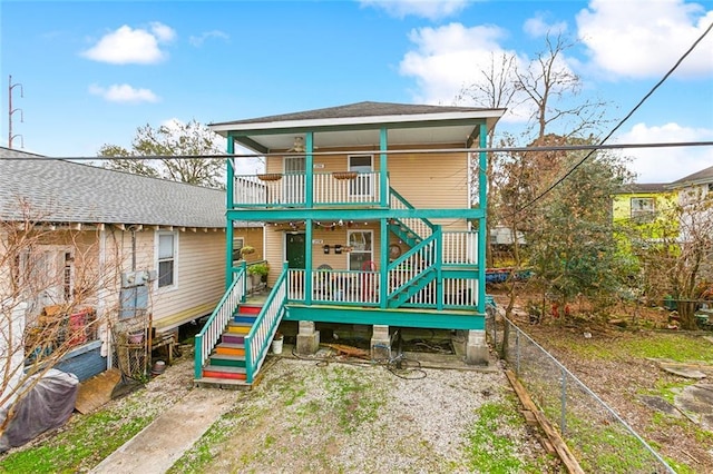 view of play area featuring covered porch