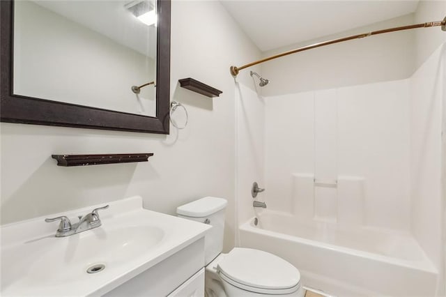 full bathroom with vanity, shower / bathing tub combination, and toilet