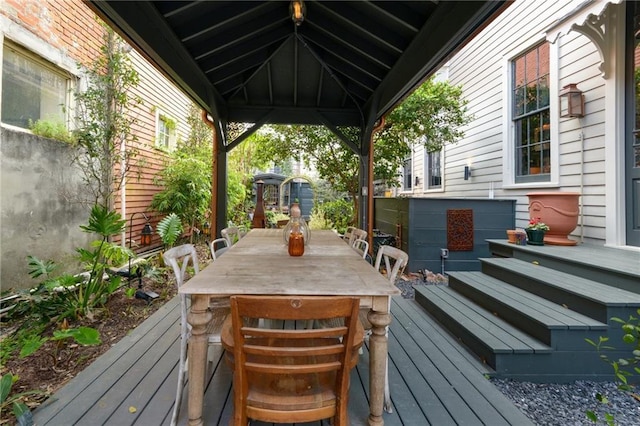 deck with a gazebo