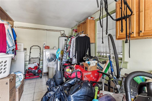 garage with gas water heater