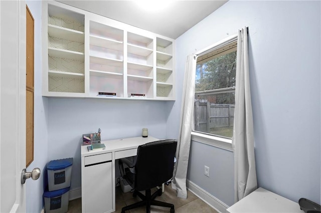 view of tiled office space