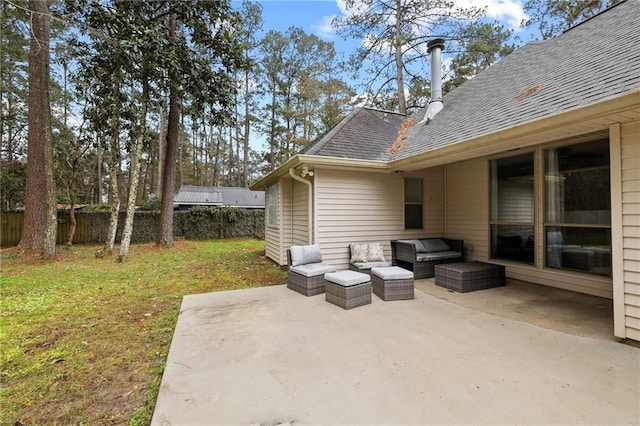 view of patio featuring an outdoor living space