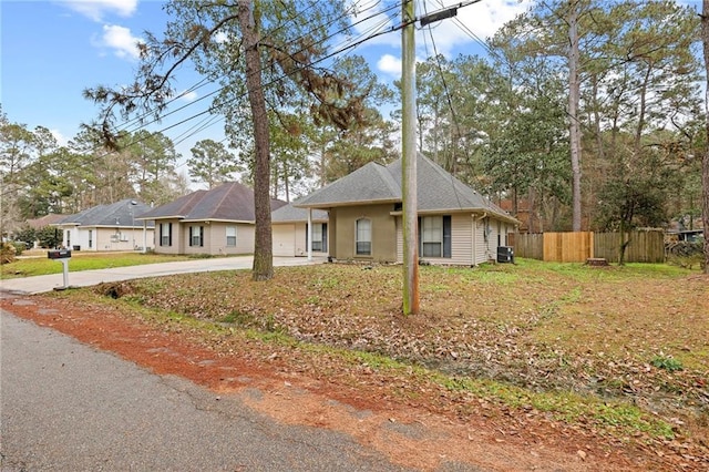 view of single story home