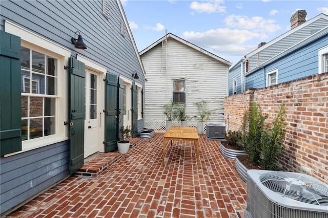 view of patio / terrace with central air condition unit