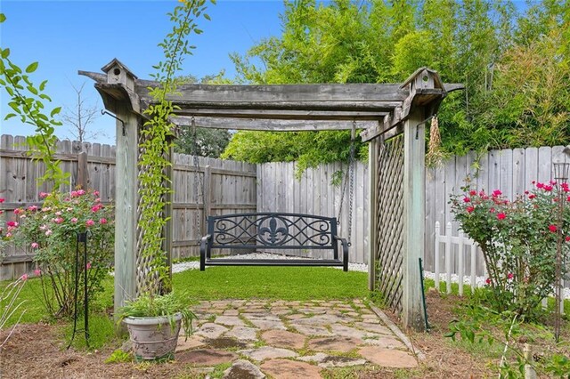 view of exterior entry featuring a garage