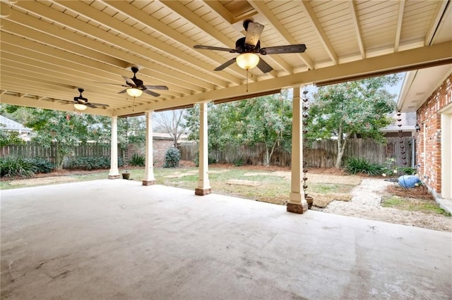 view of patio / terrace with ceiling fan