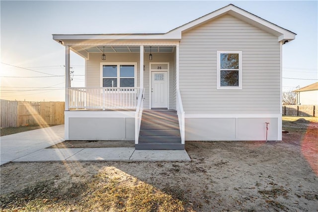 view of front of house with a porch