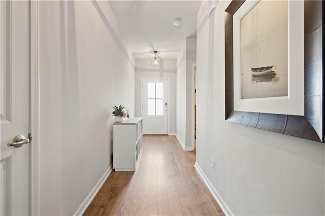 hall featuring light hardwood / wood-style flooring