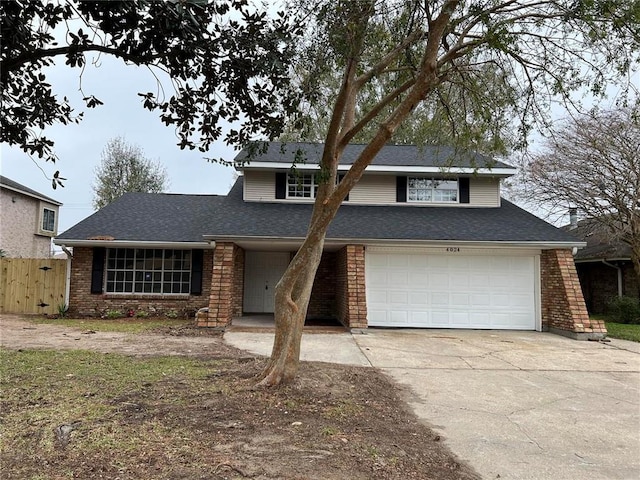 view of front property with a garage