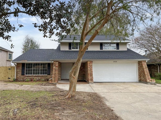 front facade with a garage