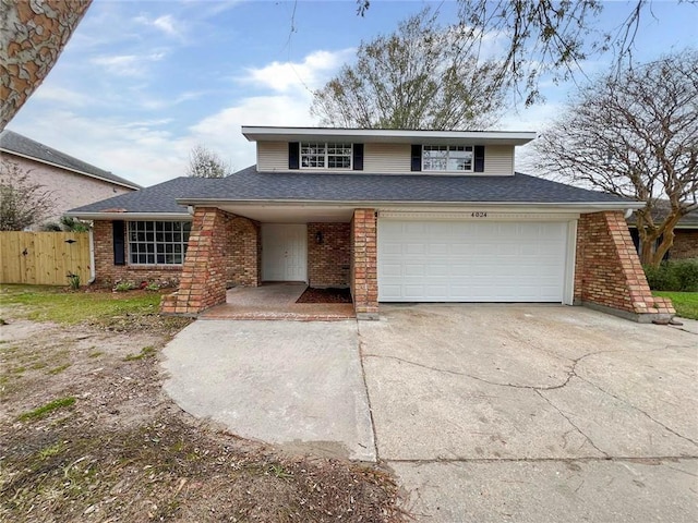 view of property featuring a garage