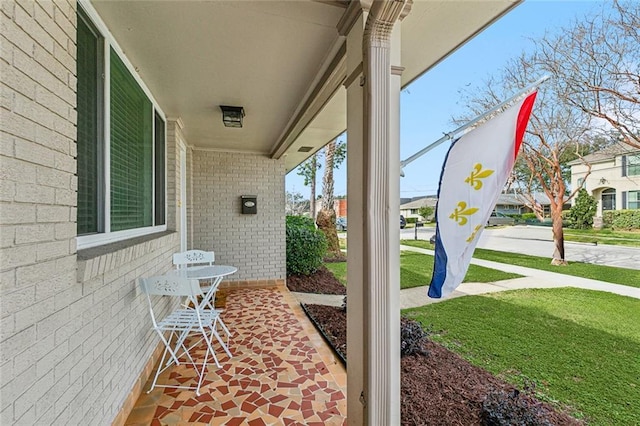 view of patio featuring covered porch