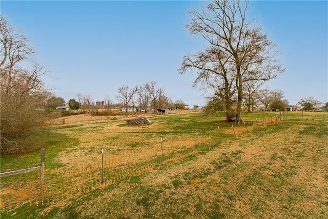 view of yard with a rural view