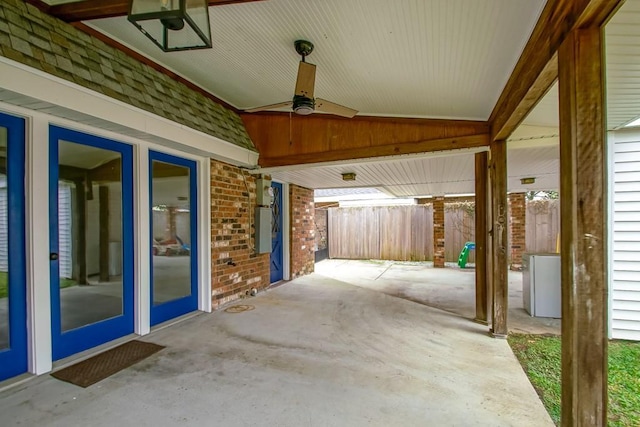 view of patio / terrace featuring ceiling fan