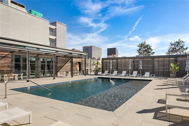 view of pool with a patio area